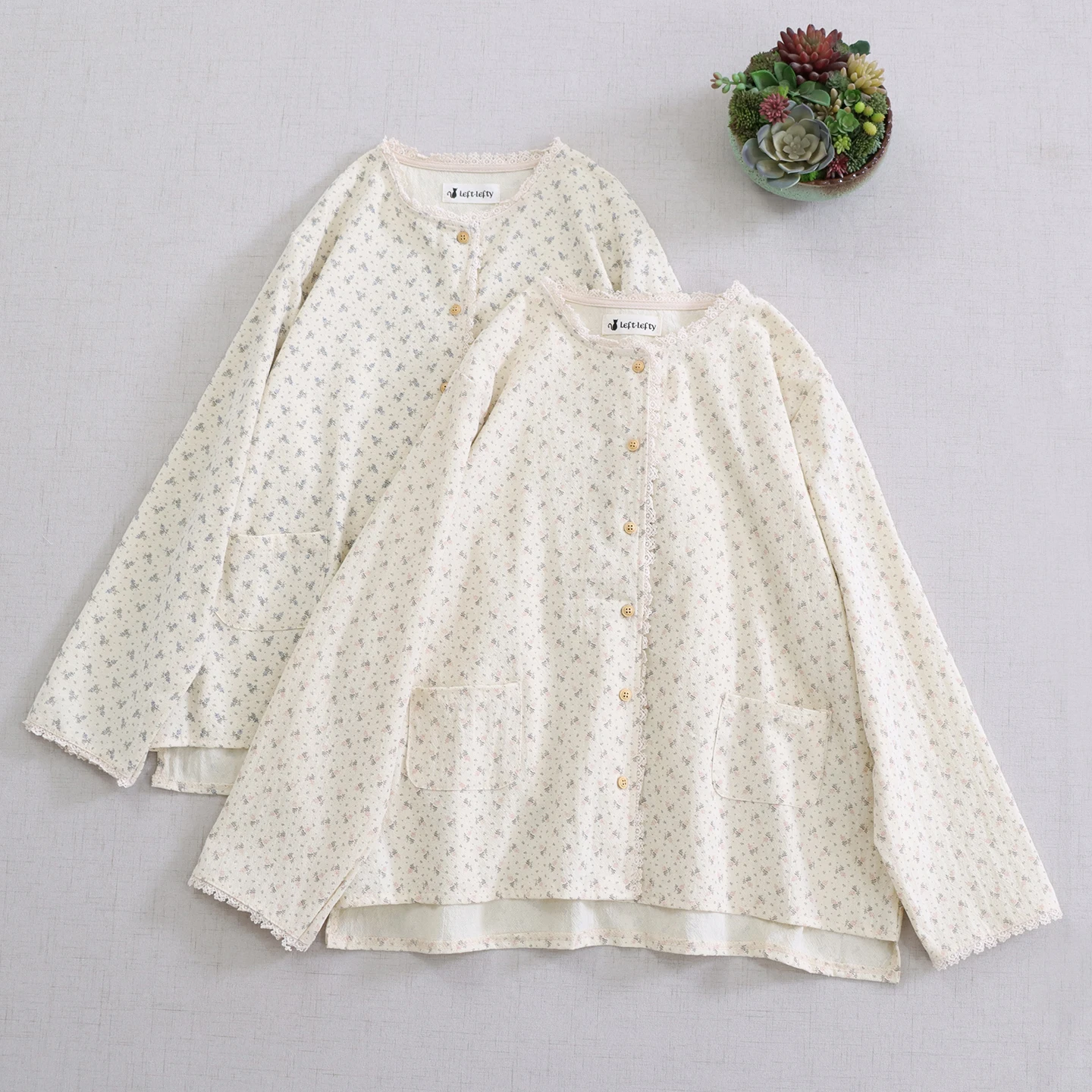 Japonês vintage mori menina floral impresso camisas de algodão feminino primavera verão o-pescoço manga longa casual blusa solta topos