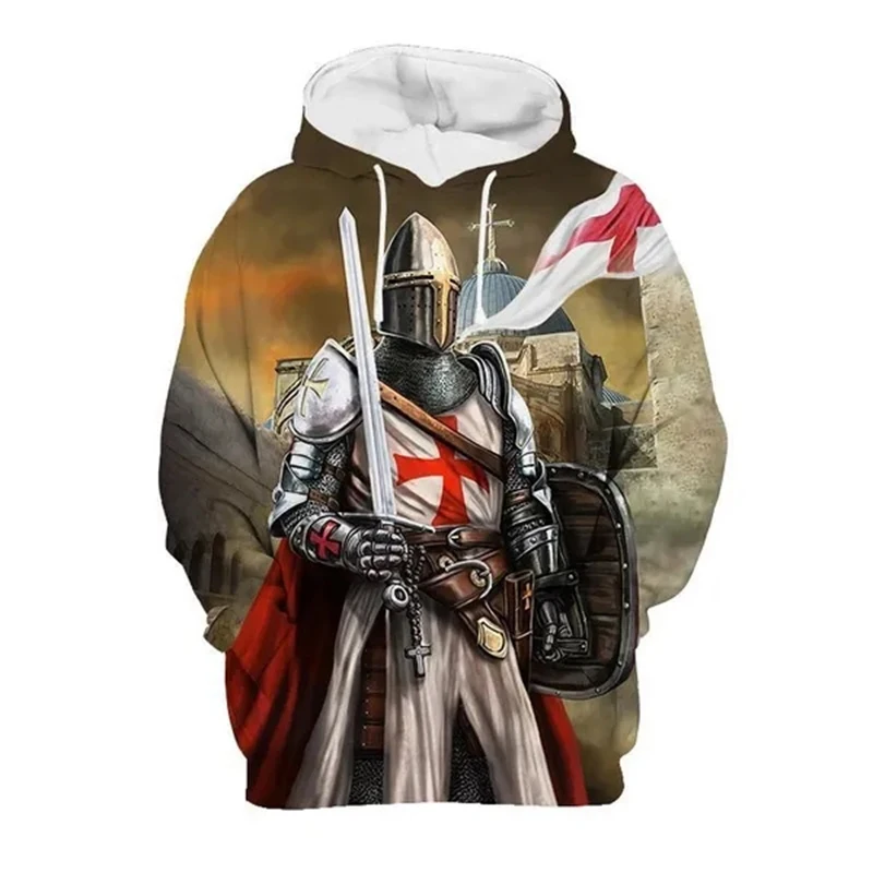 Knights Templar 3D Print Hoodie Men Women Fashion Casual Hoodies Oversized Hoody Pullover Hooded Sweatshirts Kids Tops Clothing