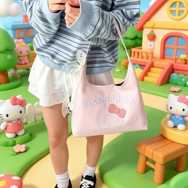 

Ins New Cartoon Tote Bag Hello Kittys Crossbody Bag Girl Versatile One-Shoulder Underarm Bag Handheld Large Bag Bags for Woman