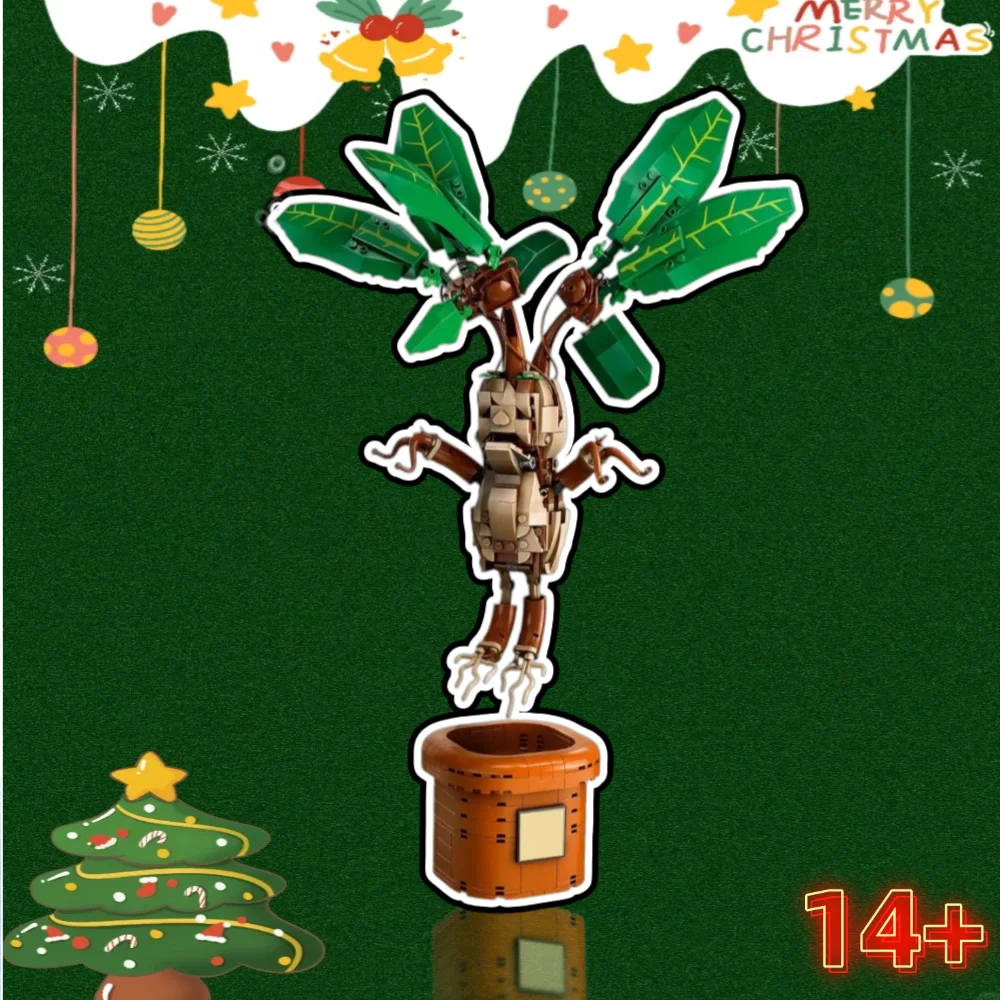 2025 serie de películas populares Mandela hierba bonsái adornos de bloques de construcción para coleccionistas o enviar regalos para amigos compatibles 76433