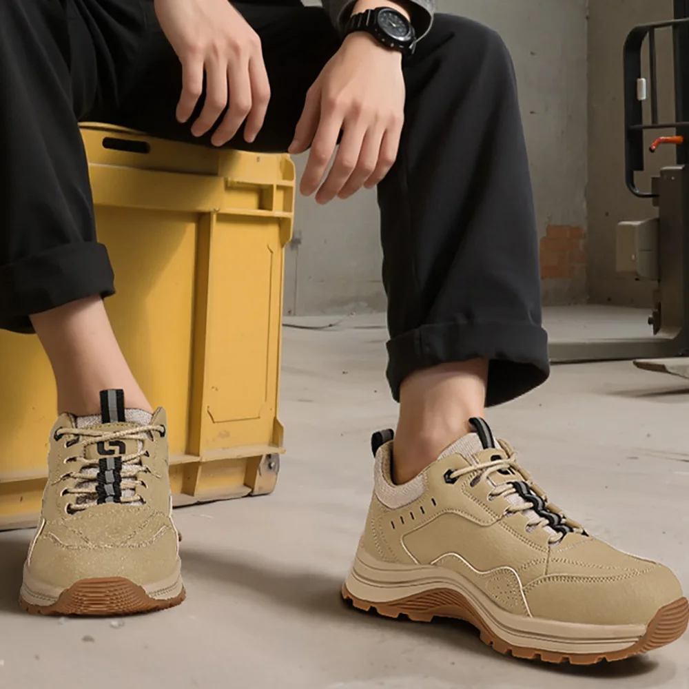 ArmorToe All-Season Steel Toe Safety Shoes Men Lightweight Anti-Impact Puncture Proof Comfort Work Boots Workplace #Armor2753