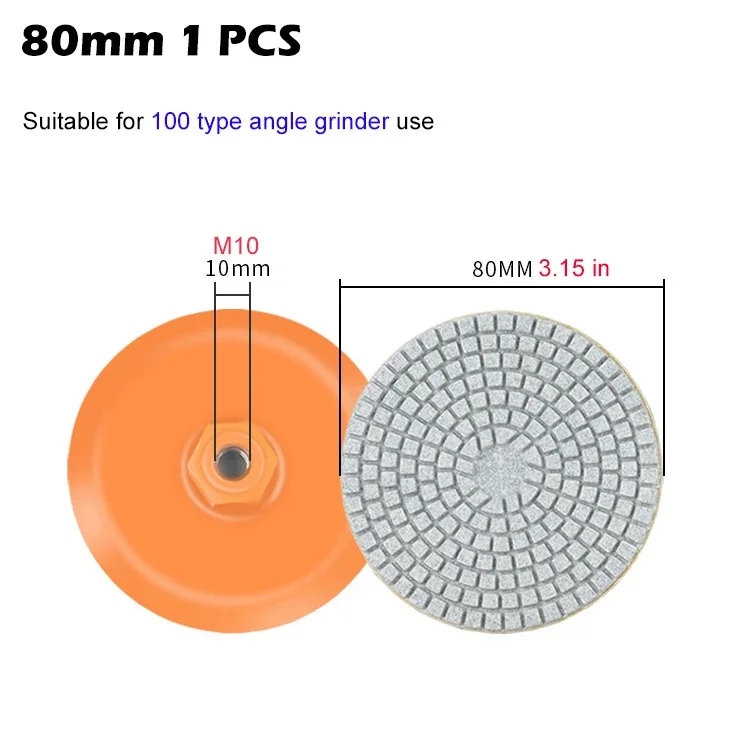 1 piece of sandpaper for stone edge sanding, 100 type angle grinder special sanding disc, 80/100mm diamond sand