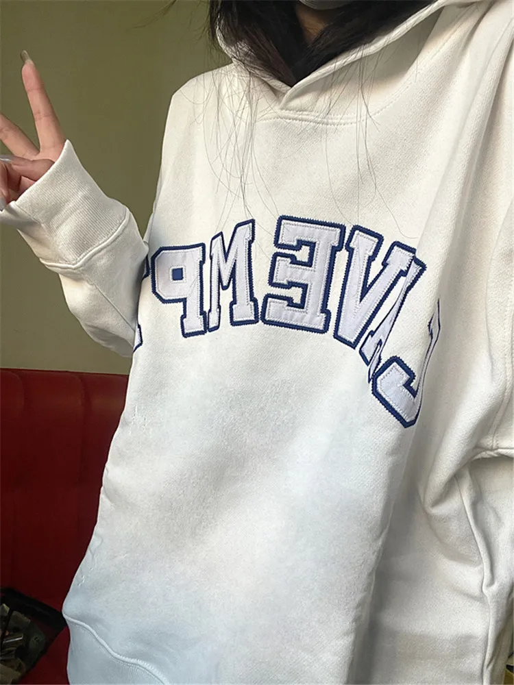 Cavempt Embroidered Letters Couple Hoodie Pure Cotton Casual Japanese Fashion Ins Red Blue White Hoodie Top Men and Women