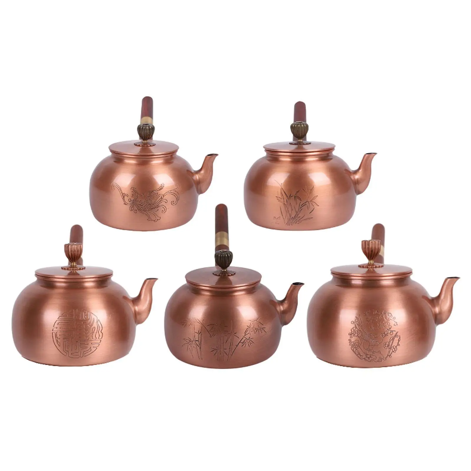 

Violet Copper Teapot Tea Dispenser with Handle Tea Maker Kung Fu Tea Pot for Kitchen Hotel Restaurant Tea Lovers Gift Household