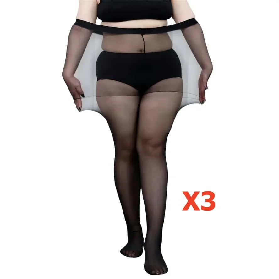 3er-Set Übergrößen Damen Sommer Dünne Transparente Strumpfhosen Hochelastische Formende 15D Bauchkontrolle Durchsichtige Leggings 3XL – Detail 1