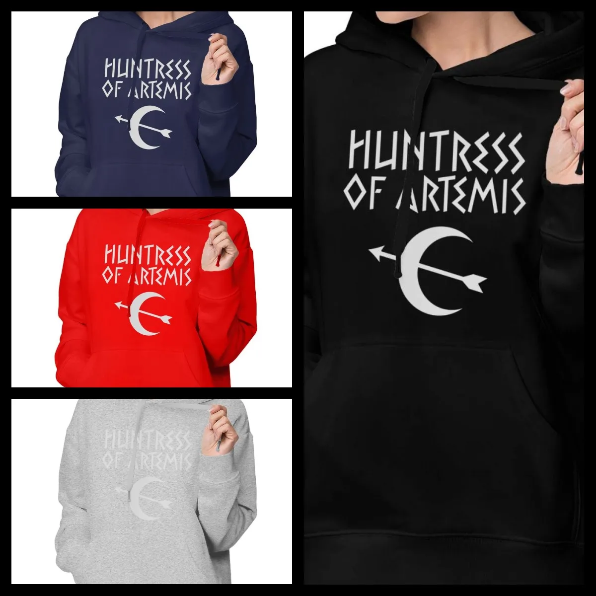 Percy Jackson Hoodie Huntress Of Artemis Hoodies Printed Sexy Hoodies Women Streetwear Black Cotton Long Sleeve Pullover Hoodie