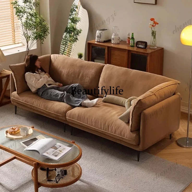 Retro Faux Leather Living Room Sofas Brown Cheap Corduroy Sectional Living Room Sofas Nordic Lazy Woonkamerbanken Furniture
