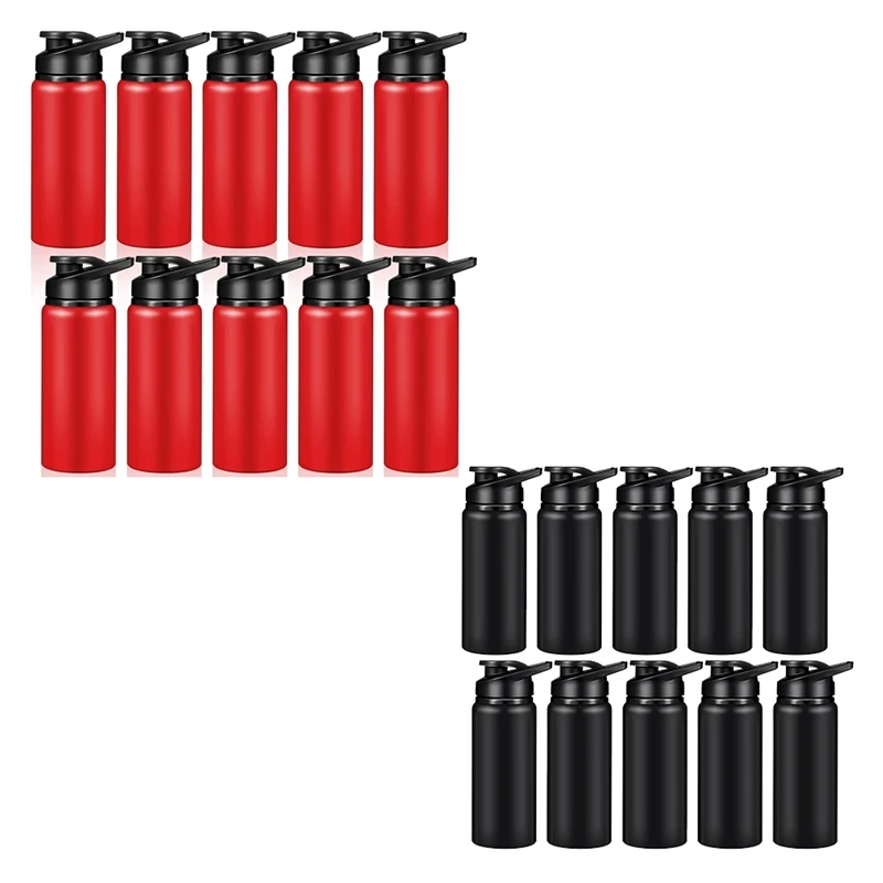 10 Pieces Water Bottle 600Ml Reusable Bottles Snap Lid Water Bottle For Gym Sports Camping Hiking Fishing