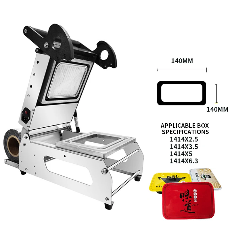 Máquina de selagem manual prensada à mão, selador de bandeja de frutas, carne, plástico pp, bandeja cpé, máquina de selagem de alimentos rápidos, caixa de bandeja de mesa