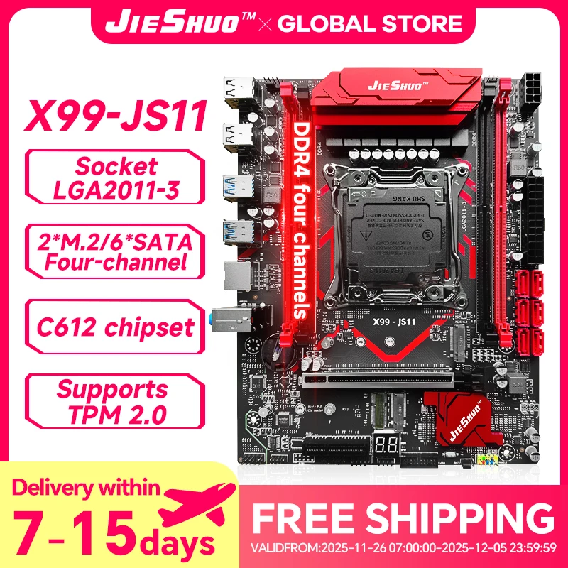 

Комплект материнской платы JIESHUO X99-JS11 с LGA2011-3 Xeon E5 2680V4 DDR4 16 ГБ 2133 МГц Оперативная память NVME M.2 SATA с поддержкой TPM 2.0