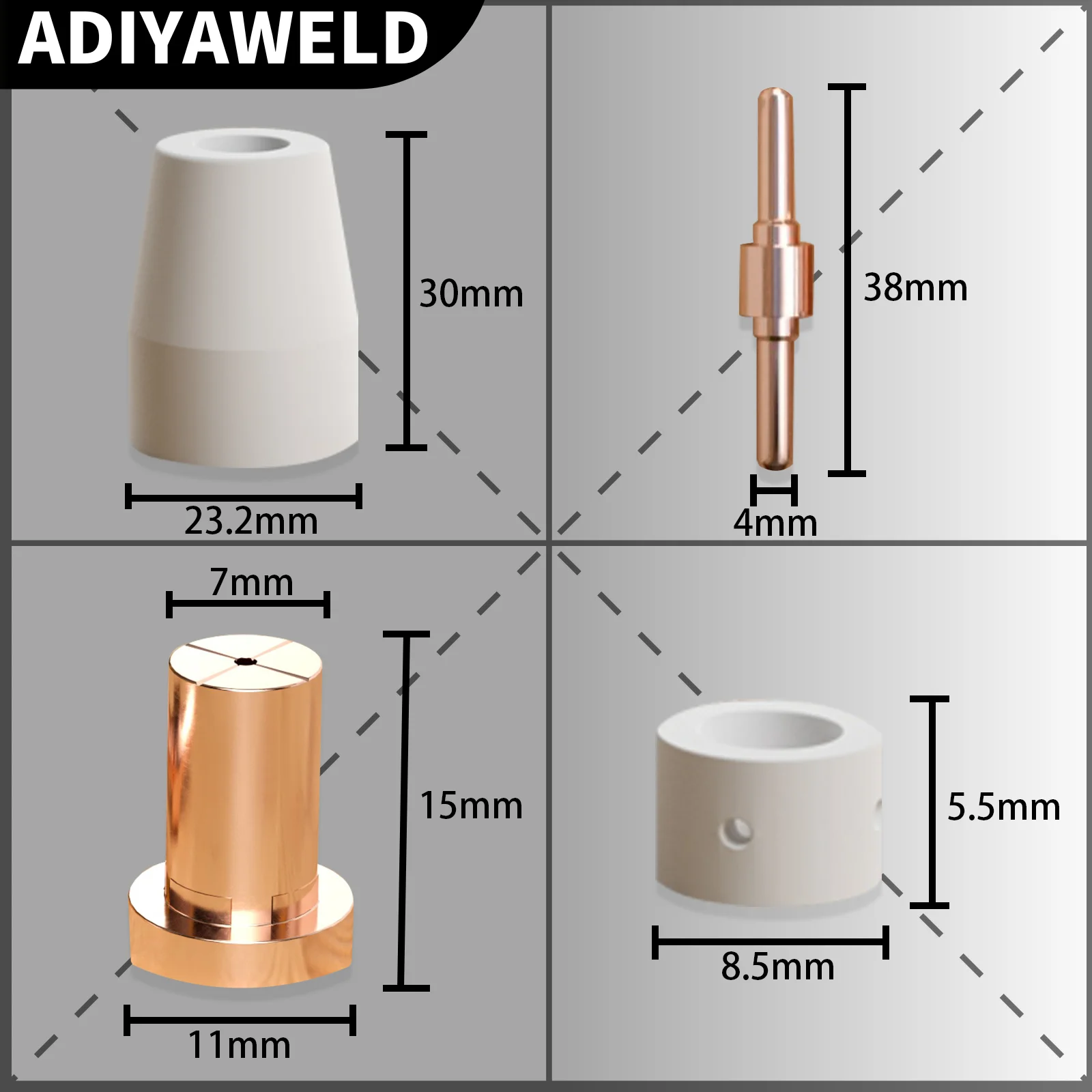 Imagem -05 - Adiyaweld-tocha de Corte de Plasma Refrigerada a ar 3m 5m Cabo Pt31 3055a Máquina de Corte Cut50 Cut55 Pt31