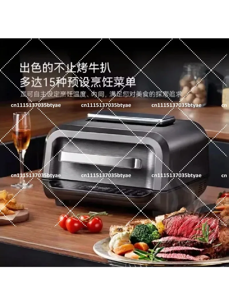8-in-1 Indoor Smokeless Electric Grill And Air Fryer with Smart Thermometer Multi-Purpose Kitchen Cooker for Home Use