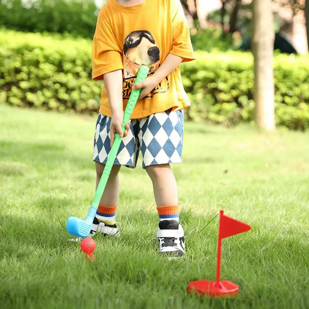 어린이 골프 세트 백백 골프 게임 스포츠 장난감 휴대용 어린이 골프 클럽 세트 플래그 매트 연습 공 야외 장난감 소년 소녀