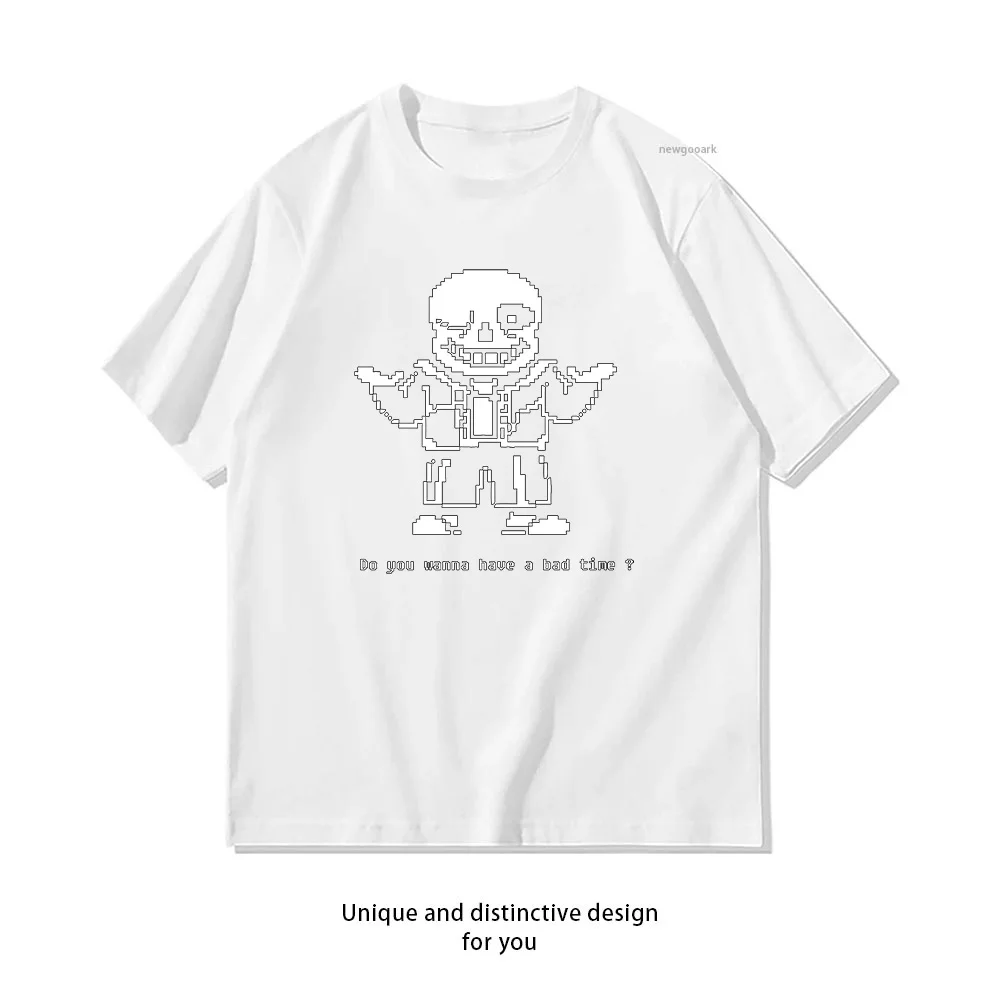 Undertale VIII Do You Wanna Have a Bad Time? Essential T-Shirt für Damen und Herren, Sommer-T-Shirts aus Baumwolle mit Grafik, Streetwear für Erwachsene
