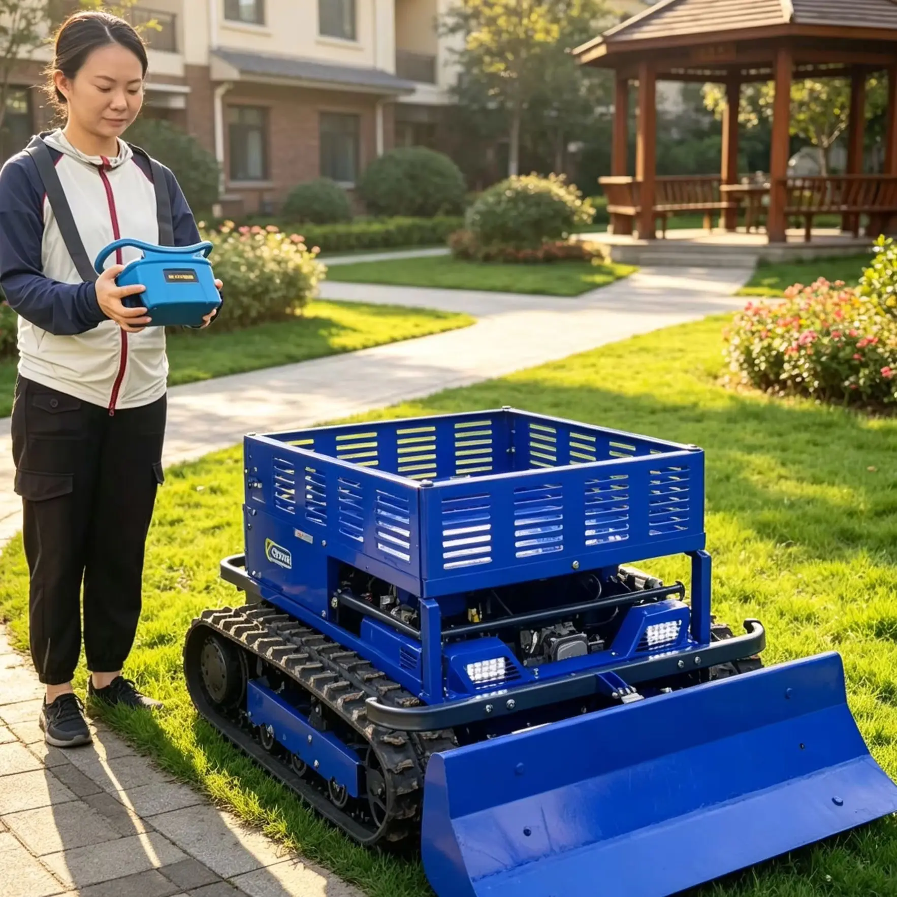 Customized Remote Control Zero Turn Tracked Mower for Complex Terrain Wasteland Cutting Good Adaptability