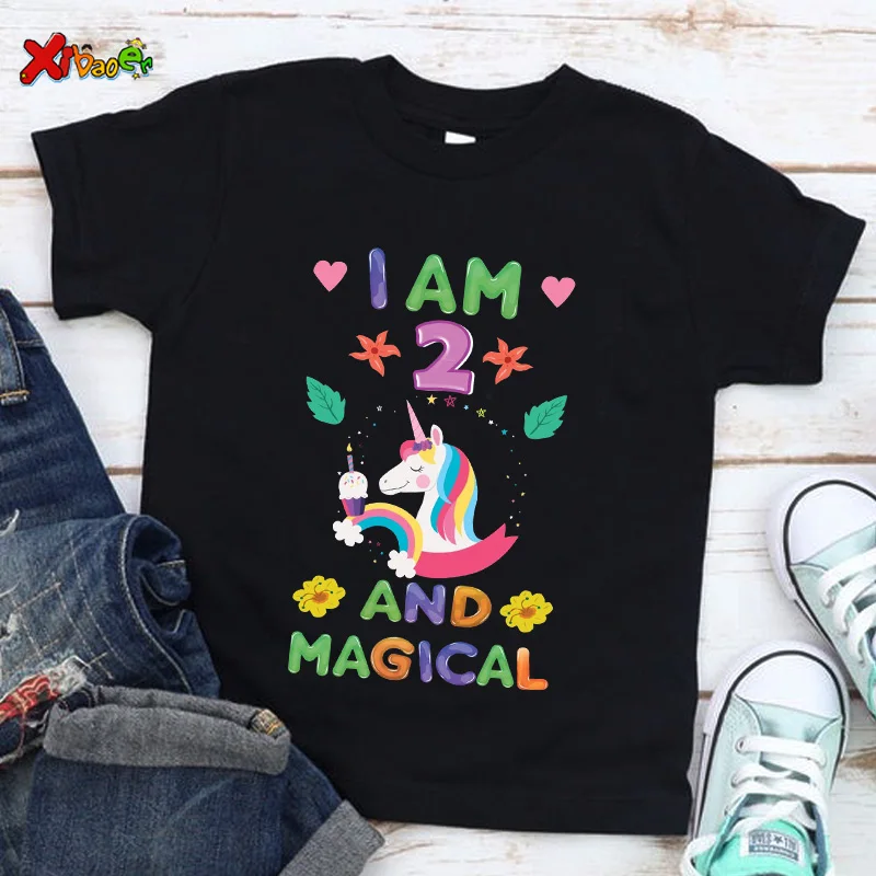 Camiseta de unicornio para niños y niñas, ropa de dibujos animados para bebé, Sudadera con capucha para niño y niña, camisetas personalizadas de unicornio 2022