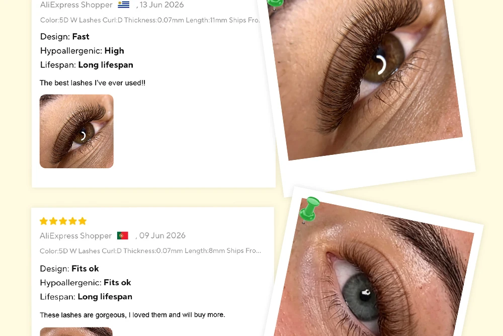 LUKATME 5D W-Form Braune Wimpernverlängerungen, Vorgefertigte Fächer, C/D/M-Kurve, Weiche Natürliche Volumen-Wimpern aus Kunstnerz 7-14mm für Verführerische Augen – Detail 12
