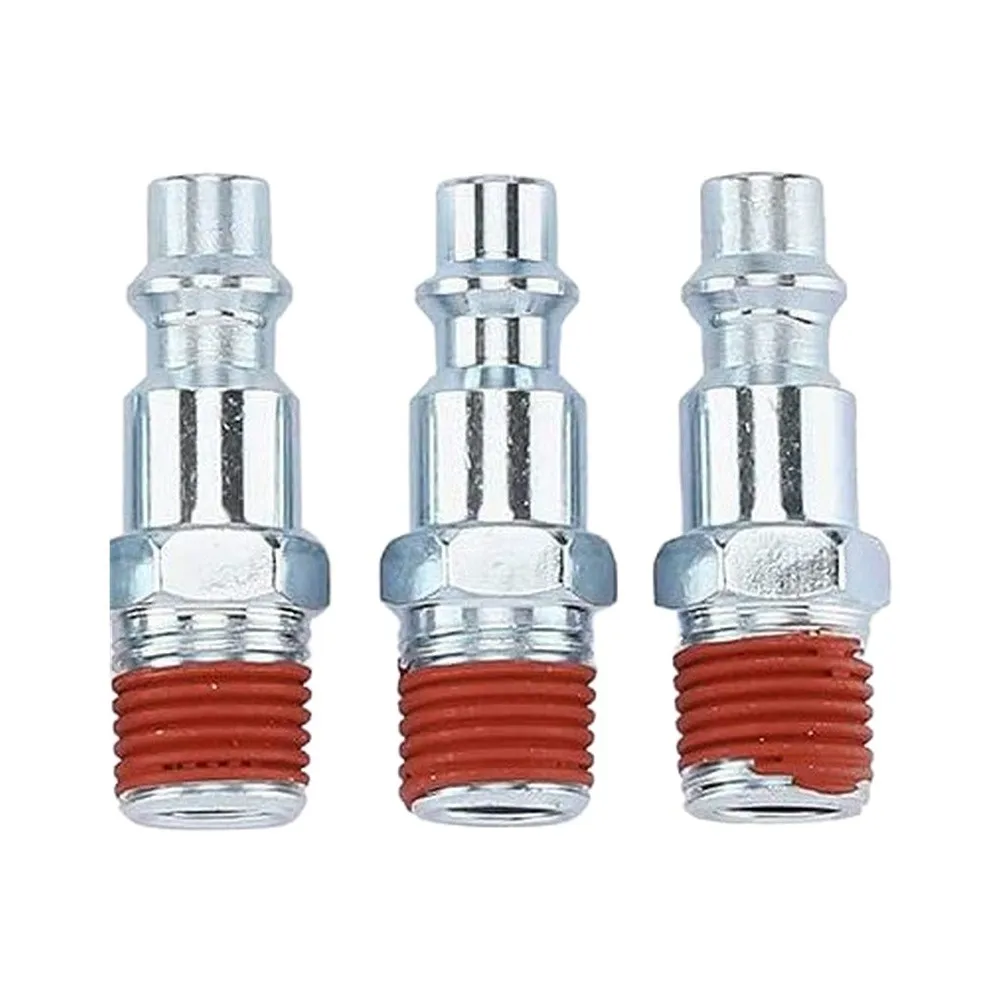 1/4 inch NPT Male Pneumatic Connector 30pcs Compact D Type for Workshop Installations 300 PSI Industrial Air Fitting Steel