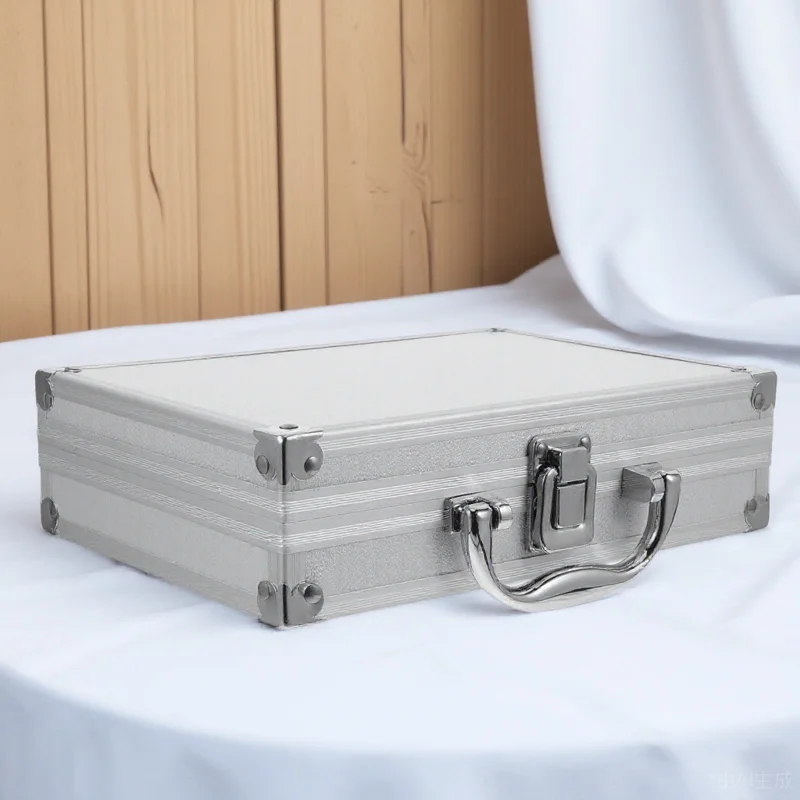 1pc Aluminium Alloy Toolbox Lockable Portable Tool Storage Case Metal Handle Small Capacity Travel Suitcase Multi-Functional