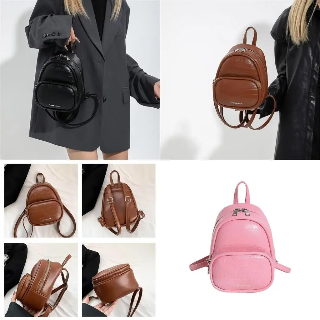 

D46D Functional Backpack for Adventurers Leather Rucksack School Bag Travel Daypack