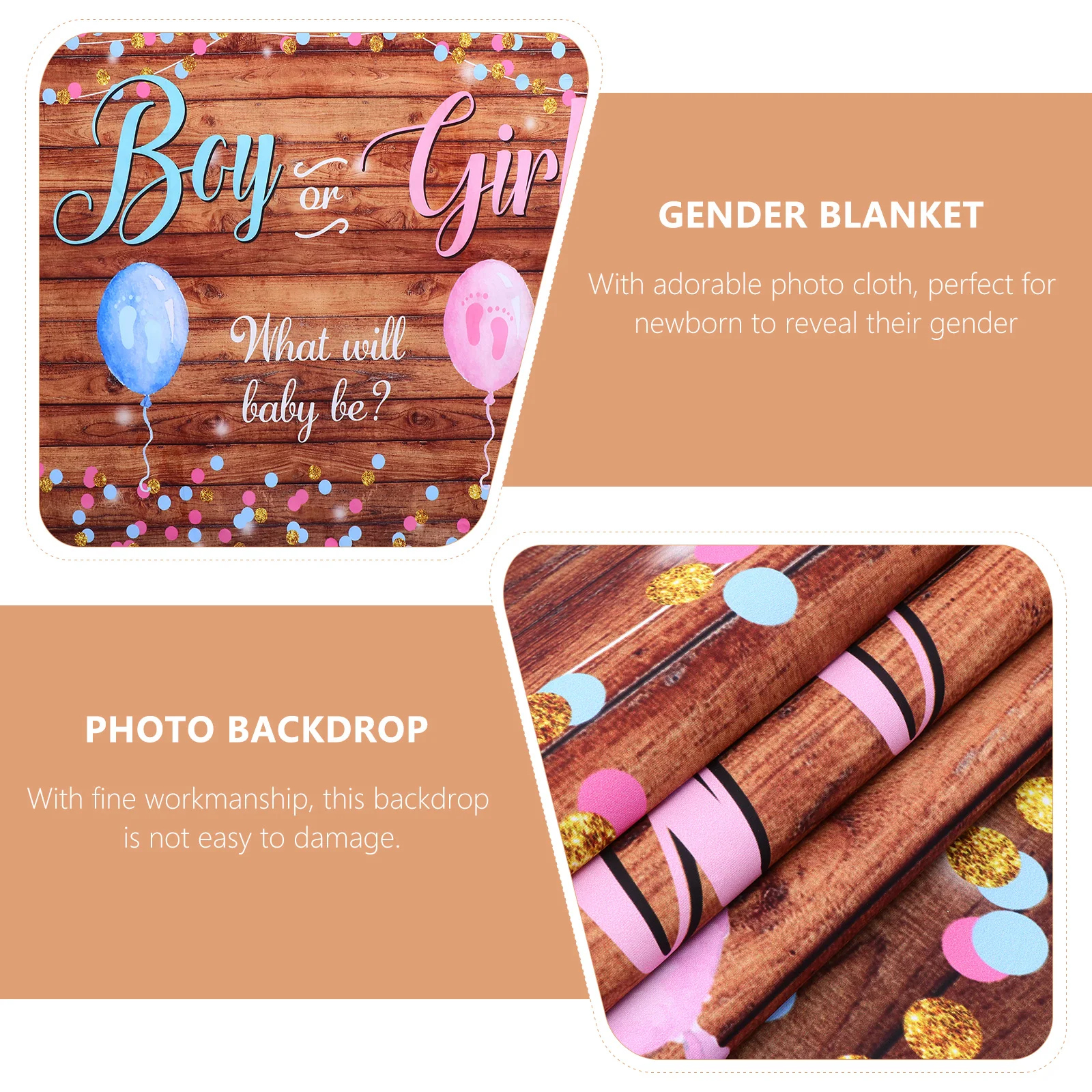 

1pc Gender Reveal Blanket Soft Baby Photo Backdrop Cloth Newborn Party Decoration Assorted Colors Comfortable Washable Gift Idea