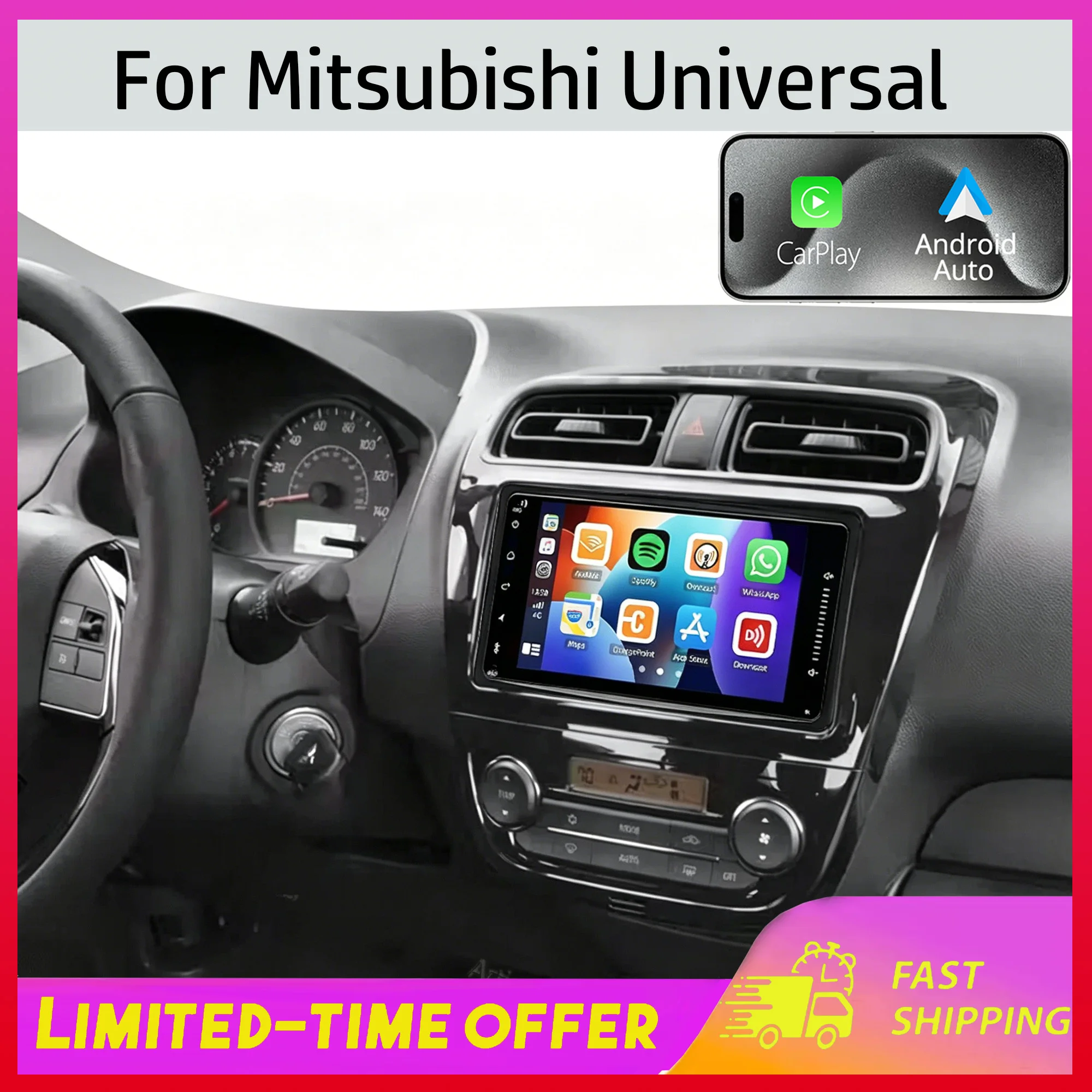 

Мультимедийная автомагнитола Android 15 для Mitsubishi с Carplay и Android Auto, Bluetooth, Wi-Fi, 7 дюймов, 2+32 ГБ, интеллектуальная