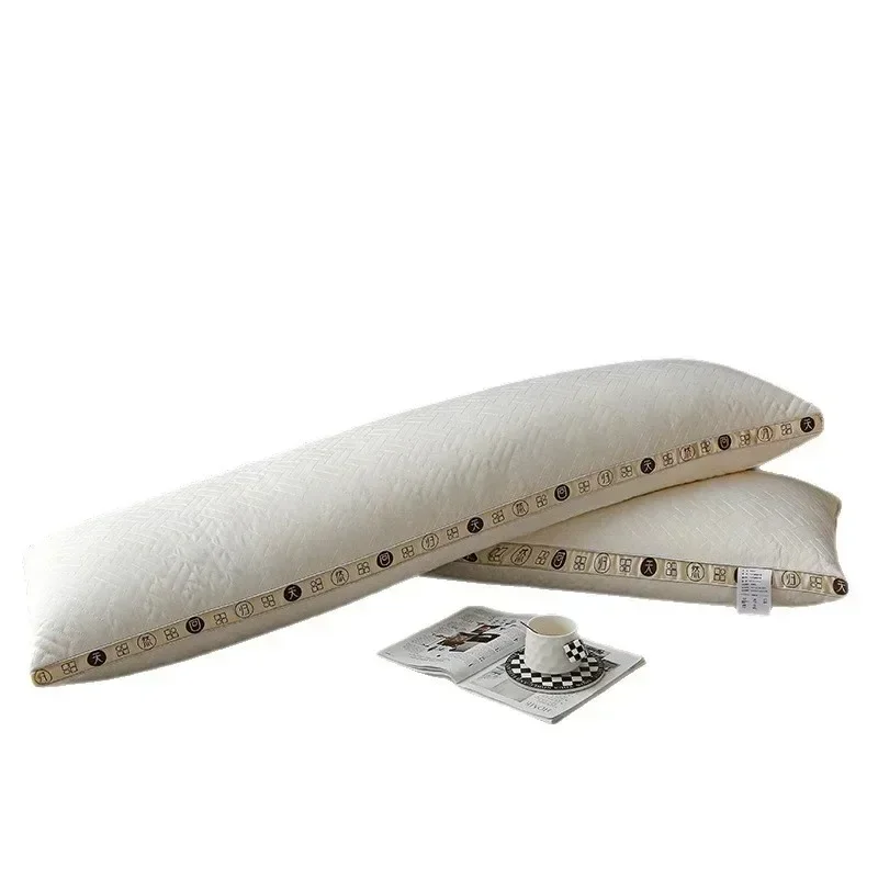 Double Extended Dry and Breathable Pillow Thickened High Rebound Silent Pillows Core Neck Protection, Sleep Aid, Long Pillows