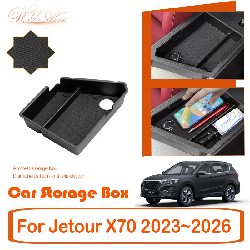 

Car Storage Box For Jetour X70 2023 2024 2025 2026 Anti-dirty Armrest Center Console Covers Organizers Interior Auto Accessories