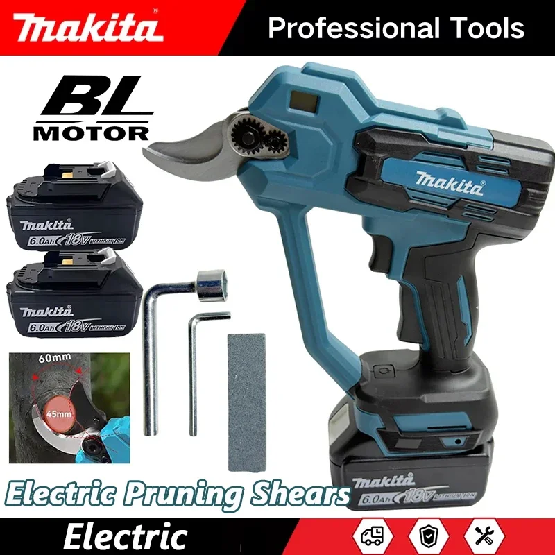 Tijeras de Podar Eléctricas Inalámbricas Makita de 18V, Podadora de Ramas de 35mm, Cortadora de Alta Potencia, Herramientas Eléctricas