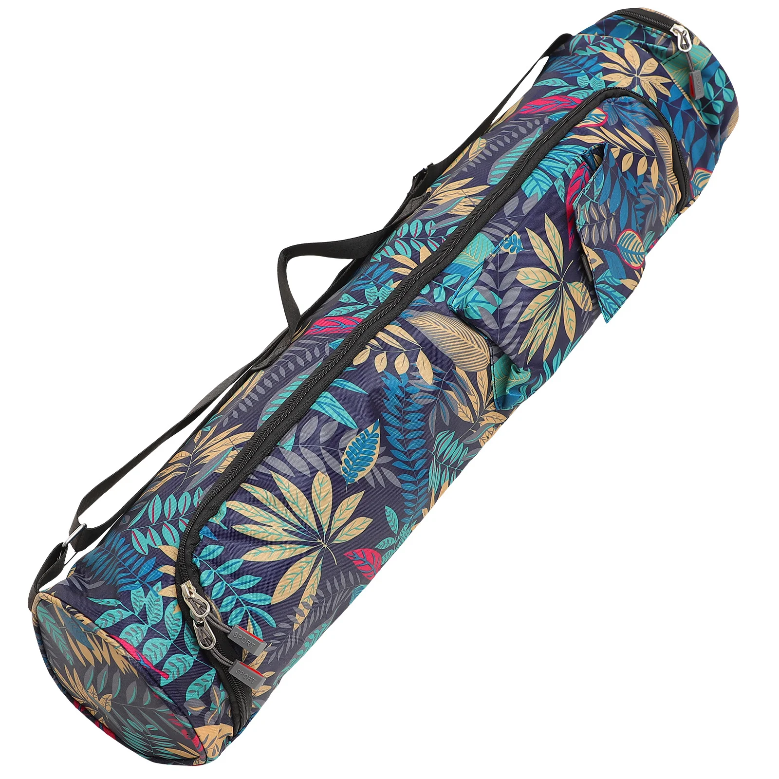 

1Pcs Yoga Mat Carry Bag National Style Cylinder Large Capacity Oxford Cloth Storage Portable Shoulder Sling Fitness Sports Pouch