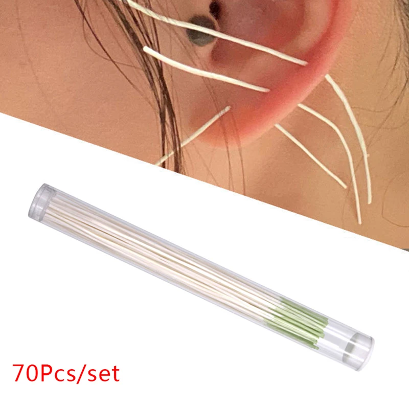 70Pcs Pierced Ear Cleaning Set Herb Solution Paper Floss Ear Hole Aftercare Tools Kit Disposable Earrings Hole Cleaner