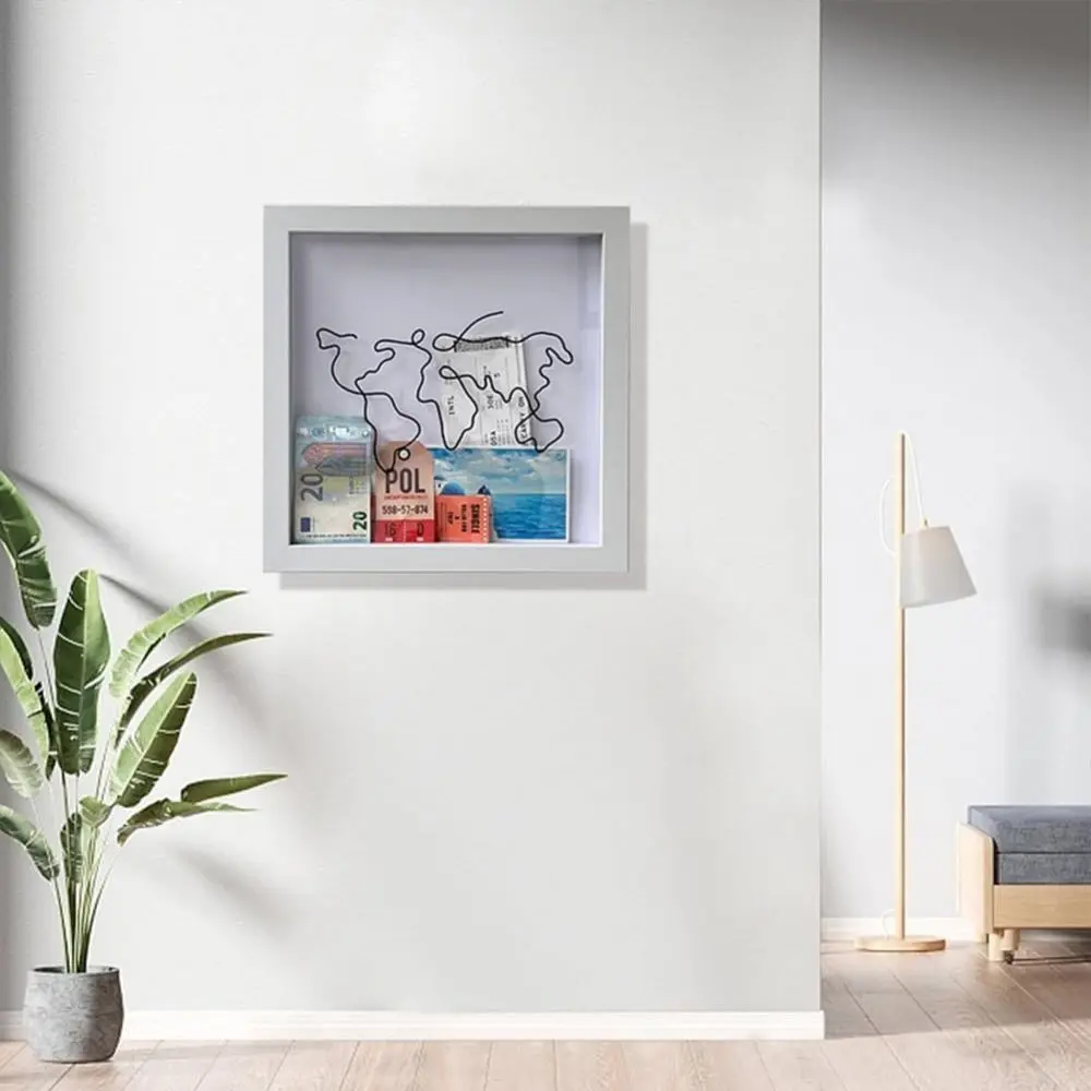 Map Adventure Archive Box Postcard Souvenir Storage Box Map Box Photo Frame Deposit Box Ticket Storage Box Home Decoration