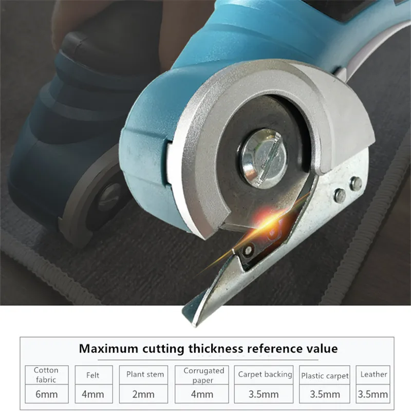 6mm Electric Scissor Cutting Thickness Fabric Cutting Machine Paperboard Leather Plastic Trimmer Electric Rotary Cloth Cutter