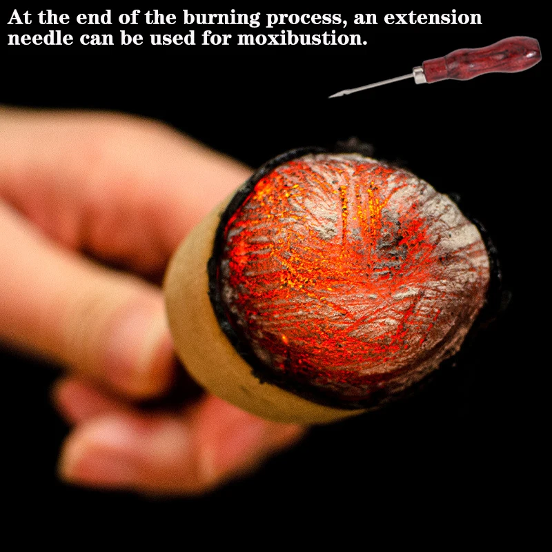 4CM Extra Thick Moxa Roll, Natural Wild Wormwood Filled, Long-Lasting Warm Penetrating Heat, Herbal Moxibustion Stick for Relax
