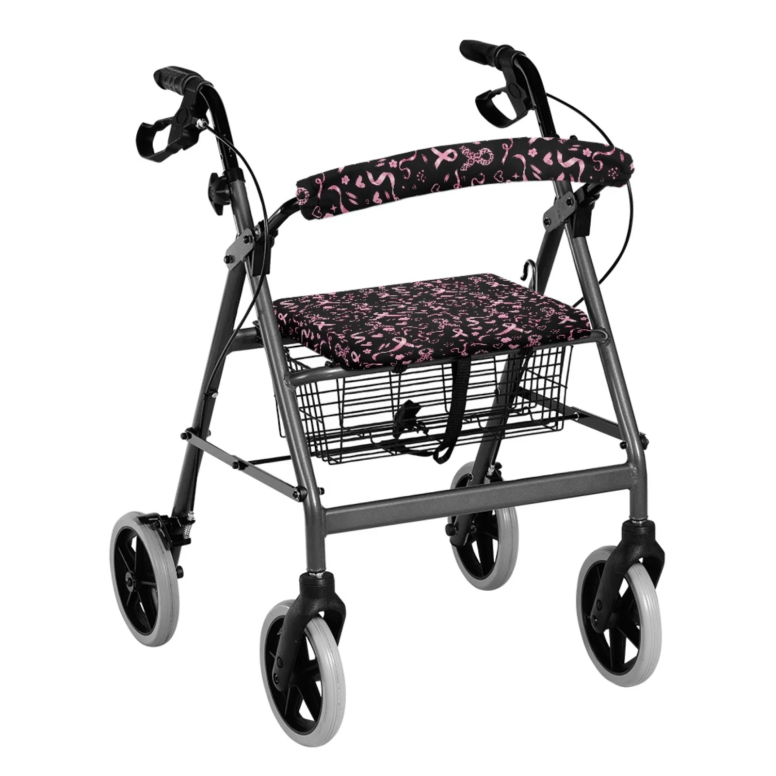 Coloranimal Pink Ribbon Leopard Set of 2 Walker Seat Cover Replacement Machine Washable Walker Cover for Unisex