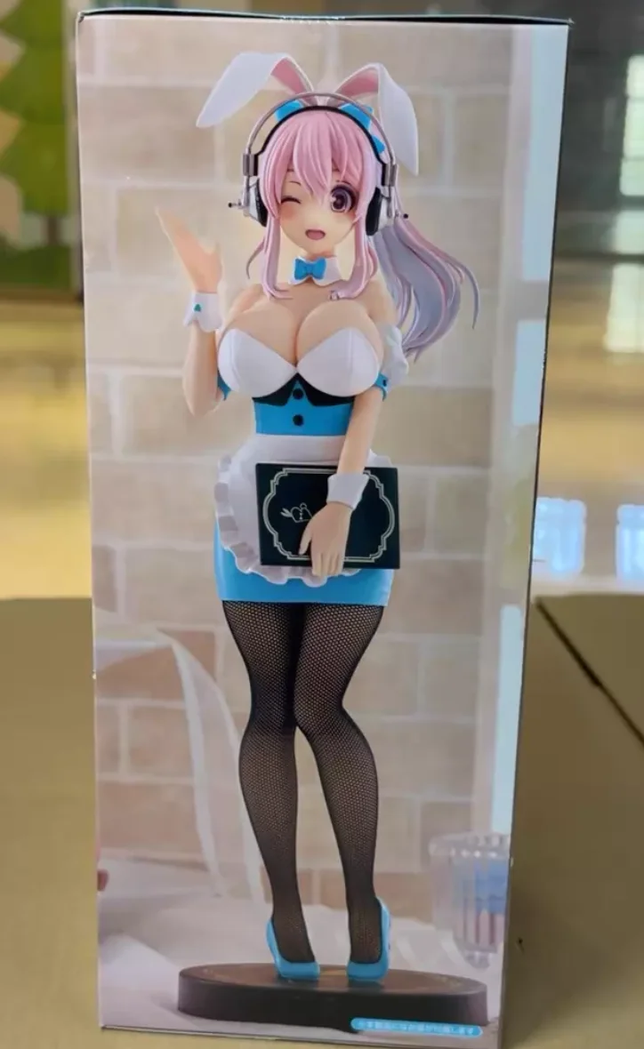 Original FuRyu BiCute Bunnies SUPER SONICO Waitress Light Blue Model Collection Figure view 3