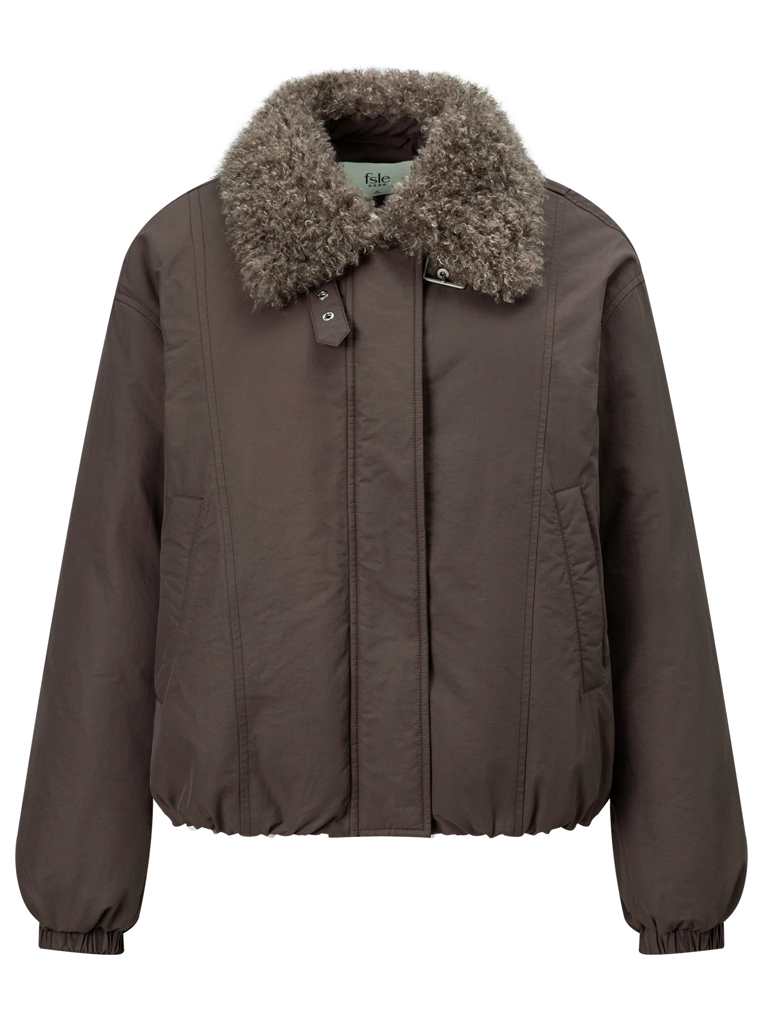 FSLE Cashmere Fur Collar Jacket Down Jacket Women Short Retro Barn Style 2026 Winter New Arrival Chic Personality