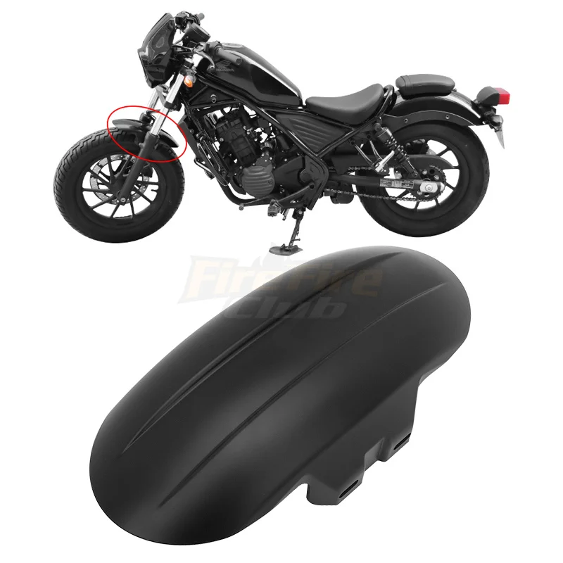 

Motorcycle Accessies Front Fender Fairings ABS Mudguards Wrapper Black For Honda Rebel CMX 250 300 500 2017-2022