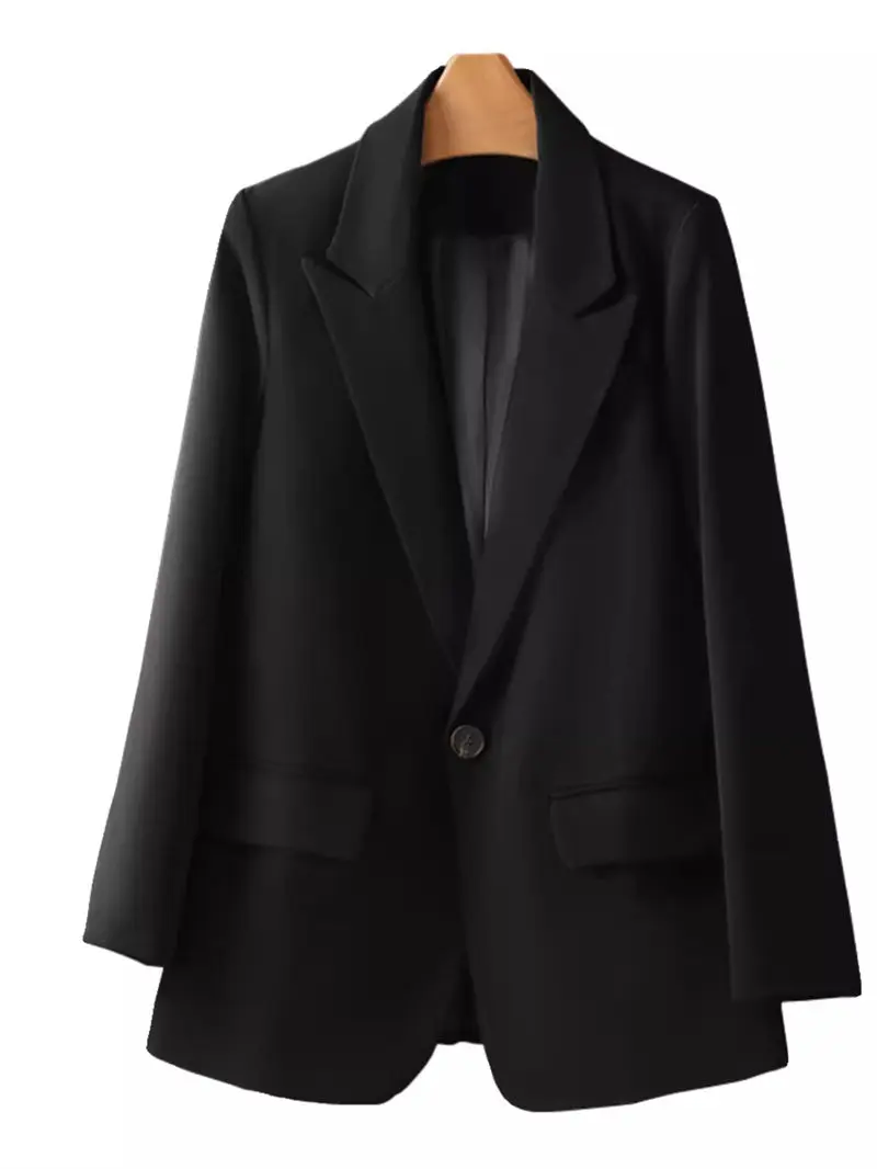 Ropa de negocios para mujer, abrigo de traje, chaqueta negra con un botón, Top recto, K1549, primavera y otoño, novedad de 2024