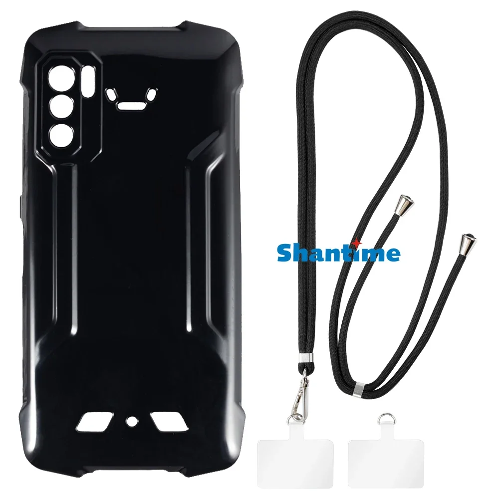 Suitable for Cubot KingKong 5 Pro Case + Ajustable Neck/Crossbody Lanyards and Spacers, Silicone TPU Cover