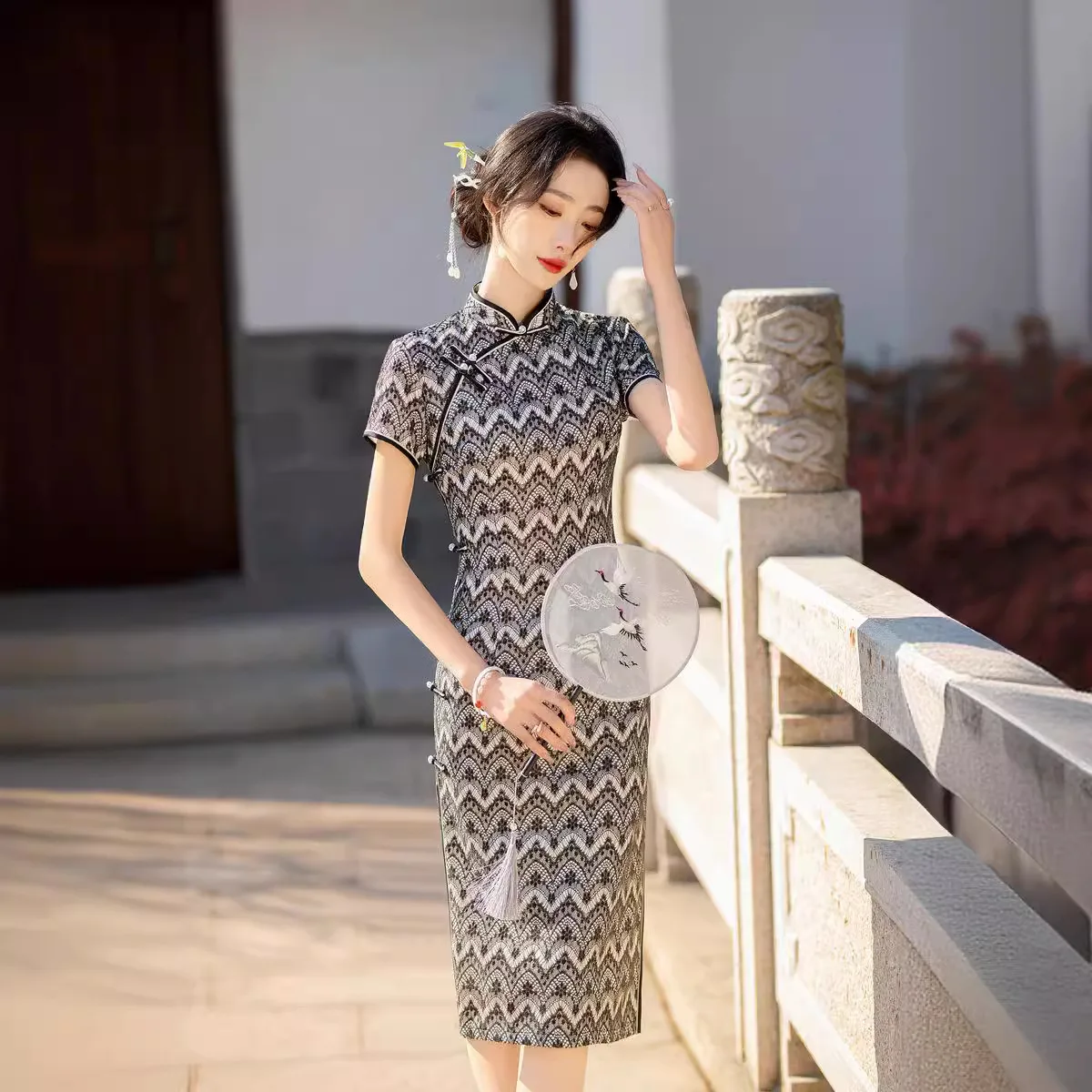 Young Lace Improved Cheongsam 2024 Summer New Side Buckle Fashion Girl Temperament Women's Slim Cheongsam