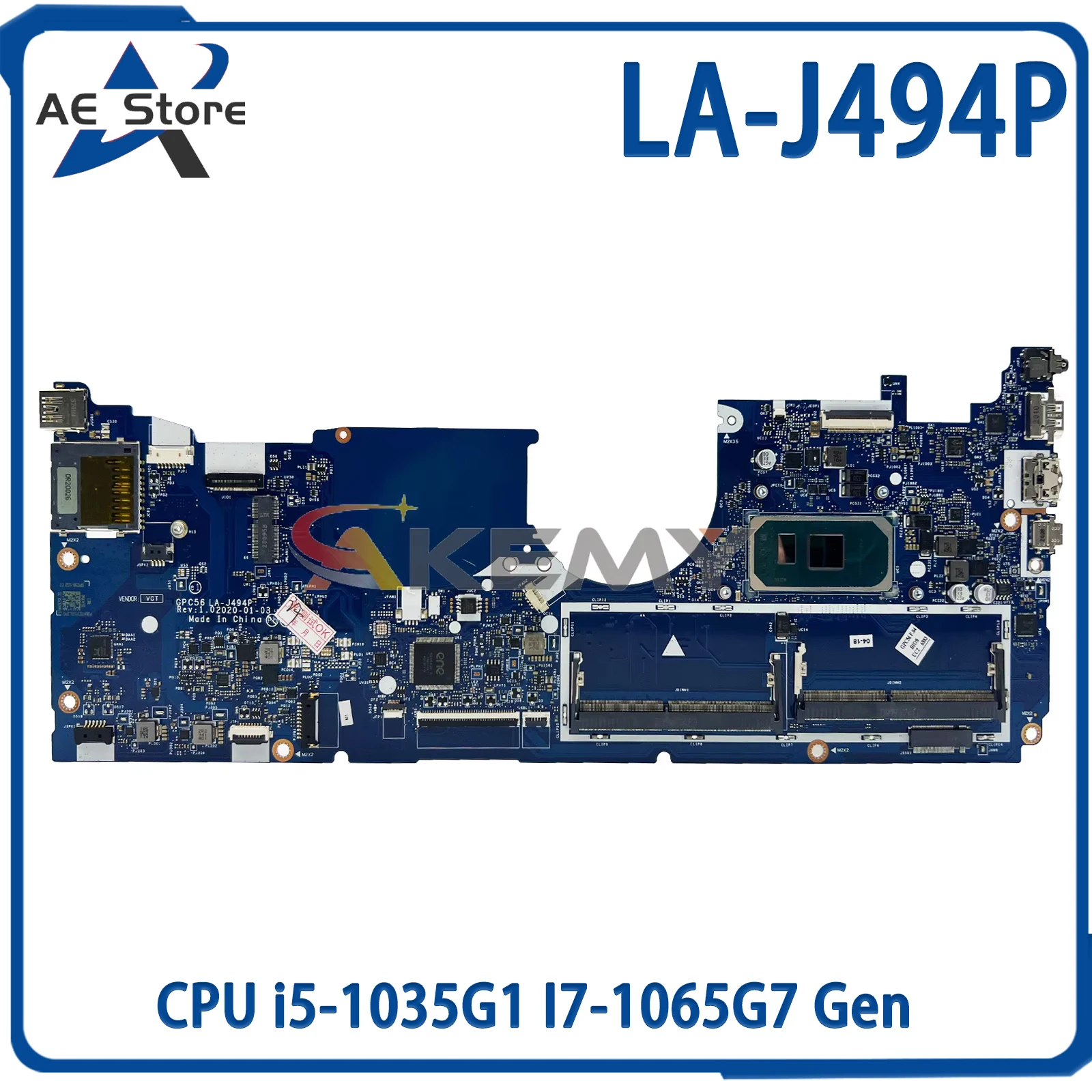 

AE LA-J494P Mainboard For HP ENVY x360 Convertible 15-ED L93868-601 L93870-601 Motherboard CPU i5-1035G1 I7-1065G7 Gen