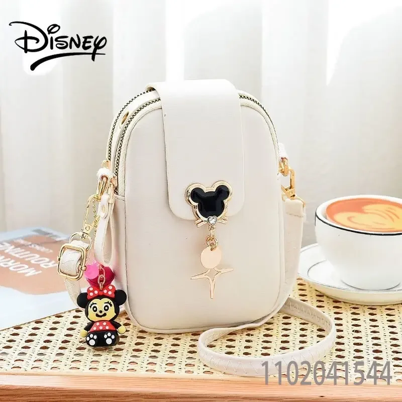 Disney Mickey Mouse Shoulder Bag for Women Girl PU Crossbody Bag Luxury Designer Purse Cute Durable Fashion Casual Pink Black