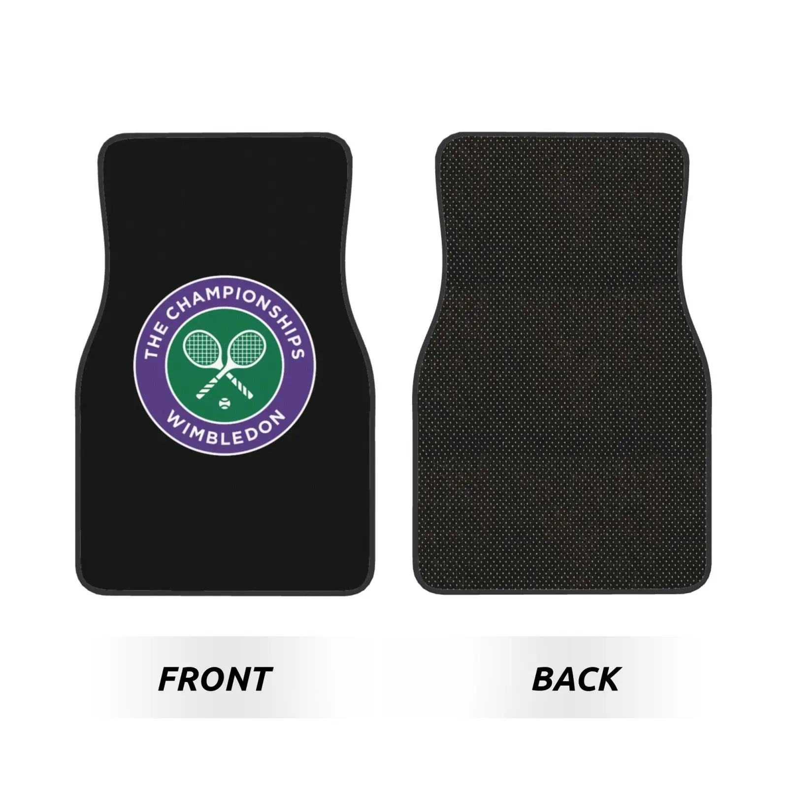 W-Wimbledon Tennis Sports Car Floor Mats Durable Car Carpet Mat Set of 4pcs with Anti-Slip Backing Fit for SUV Trucks