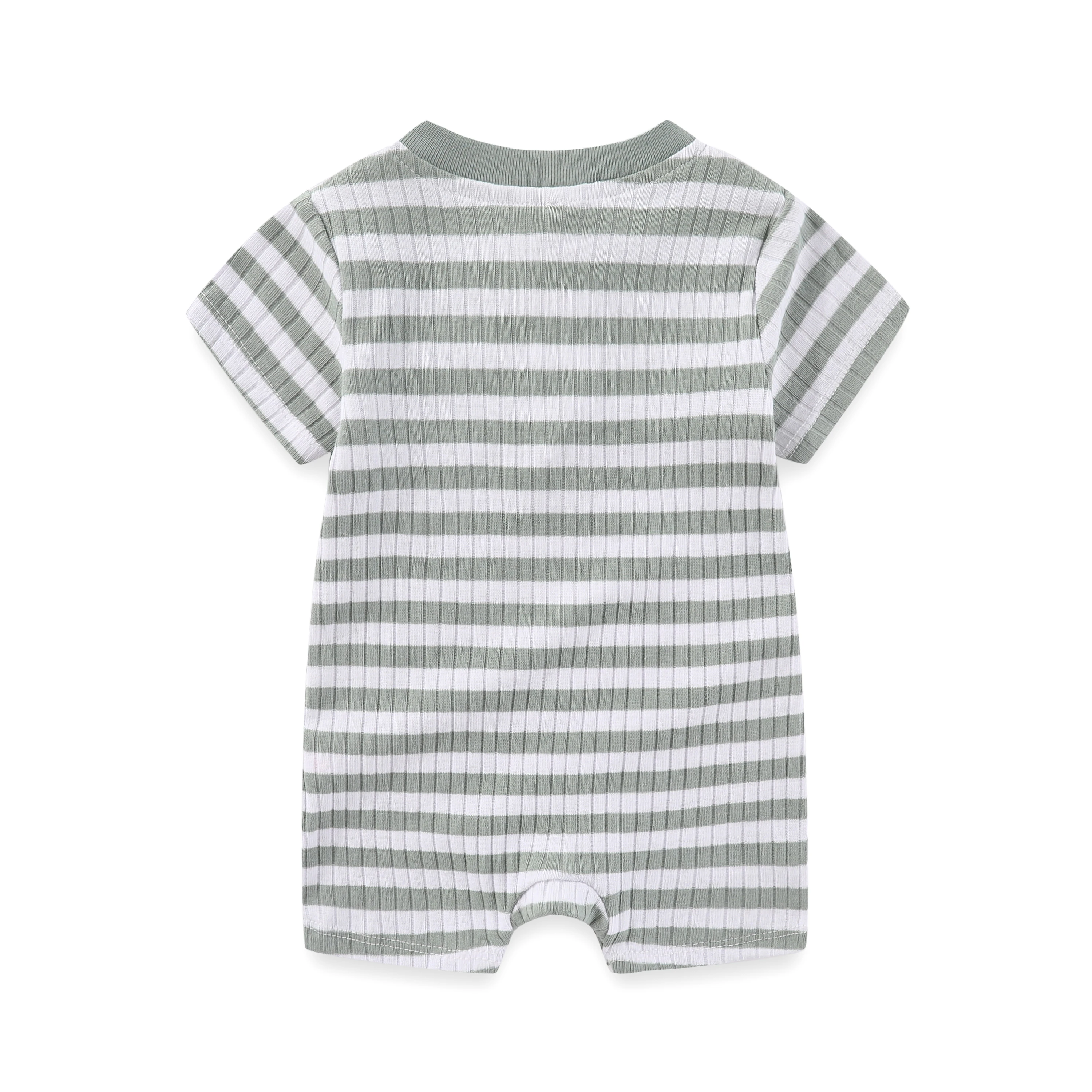 Newborn Baby Dinosaur Jumpsuit 2-Piece Set Of Striped Printed Baby Summer Short Sleeved Clothes