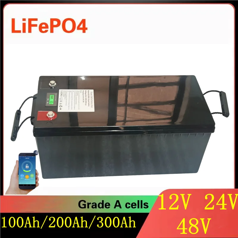 

12V 24V 48V 100Ah 200Ah 280Ah 300Ah 400Ah LiFePo4 Battery Lithium Iron Phosphate Batteries For Solar Boat inverter Golf Cart