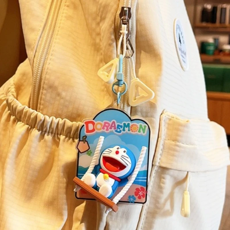 Doraemon Swings Four Seasons Series Model Cute Blue Fat Man Pendant Anime Keychain Children's Toy Ornament Birthday Gift