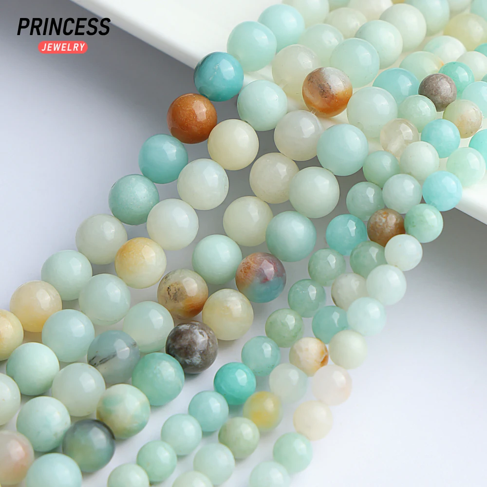 A++ Natural Colorful Amazonite Loose Stone Beads for Jewelry Making Charm Bracelet Necklace DIY Accessories 15