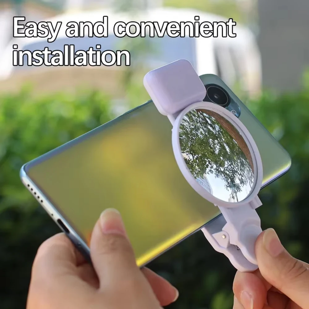 Sttgzd selfie refletor espelho kit de luz de preenchimento do telefone móvel portátil clipe saco armazenamento câmera traseira do telefone móvel