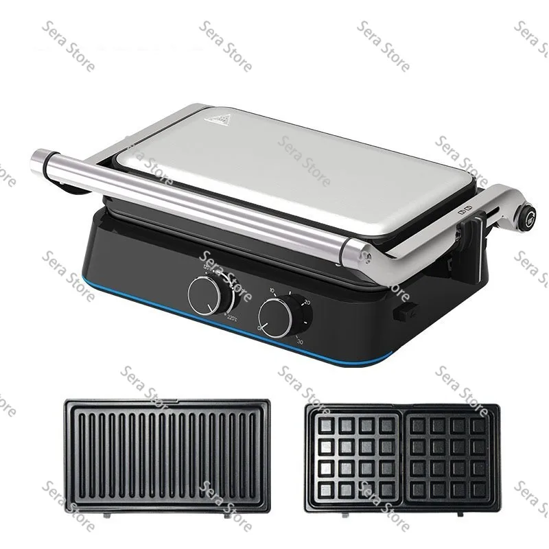 2 in 1 Removable Barbecue Tray Household Electric Barbecue Tray Waffle Electric Barbecue Grill Double Sided Breakfast Machine